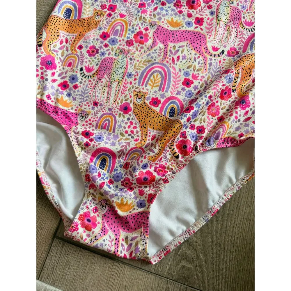 Girls Unicorn Print Gymnastics Dance Leotard L